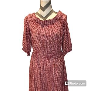 Old Navy red and white checkered dress size Large